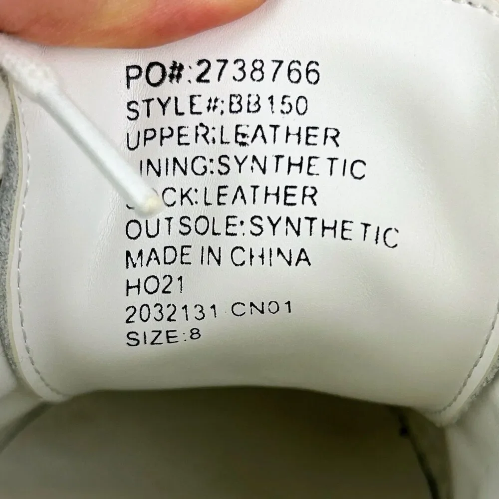 J.Crew Saturday Sneakers White w Nude Suede Detail Leather Tennis Shoe Trainer 8
